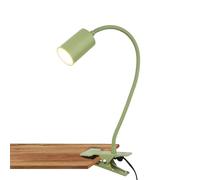 BRILONER - Lampada da scrivania con interruttore a cavo, colore luce bianca calda, orientabile, lampada da lettura, lampada a morsetto, lampada da comodino, lampada da ufficio, altezza 40 cm, verde