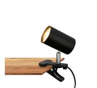 BRILONER - Lampada da scrivania con interruttore a cavo, orientabile, a spina, lampada da lettura, lampada a morsetto, lampada a morsetto, 16,5x6,5x12cm, nero