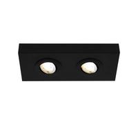 Plafoniera Moderna Hoka Metallo Nero 2 Led Integrato 4W Da 2700 A 4000K
