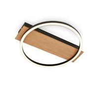 BRILONER - Lampada da soffitto a LED con decoro in legno, colore luce bianca calda, 13W, 1400 lm, plafoniera, lampada, lampada da soggiorno, 34x30x6 cm, legno nero