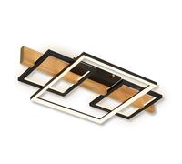 BRILONER - Lampada da soffitto a LED con decoro in legno, luce indiretta, commutazione a 3 livelli, lampada a LED, plafoniera, 55x30x8 cm (LxPxH), legno nero