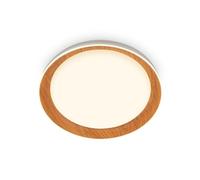 Briloner Plafoniera LED Ijus, bianco/color legno, Ø 43 cm, plastica Briloner