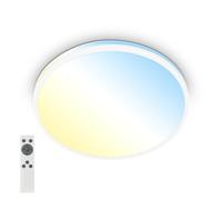 BRILONER - Lampada da soffitto a LED con telecomando, da bianco caldo a bianco freddo, dimmerabile all'infinito, lampada a LED, plafoniera a LED, 33 x 6 cm, bianco