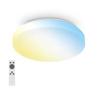 BRILONER - Lampada da soffitto a LED con telecomando, da bianco caldo a bianco freddo, dimmerabile, lampada a LED, 39 x 6,5 cm, bianco