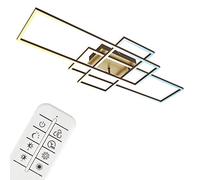 BRILONER - Lampada da soffitto a LED con telecomando, dimmerabile, lampada a LED, plafoniera, lampada da soggiorno, lampada da camera da letto, lampada da cucina, 104x42x10 cm, color oro