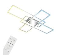 BRILONER - Lampada da soffitto a LED con telecomando, dimmerabile, lampada a LED, plafoniera, lampada da salotto, lampada da camera da letto, lampada da cucina, 104x71x9,5 cm, cromo-alluminio