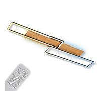 Briloner Plafoniera Cornice LED, 110x25 cm, legno, telecomando Briloner
