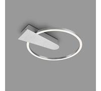 Briloner Lampada da soffitto a LED dimmerabile in 3 fasi, funzione memory, colore della luce bianco caldo, lampada da soffitto a LED rotonda, color alluminio, Ø29,5 cm