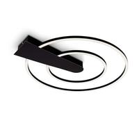 Briloner - Lampada da soffitto a LED dimmerabile in 3 fasi, funzione memory, colore della luce bianco caldo, lampada da soffitto a LED rotonda, nero, Ø49,5 cm