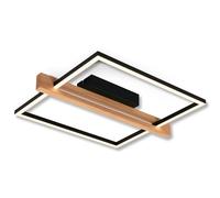 BRILONER - Lampada da soffitto a LED, dimmerabile, lampada a LED, plafoniera, lampada da soggiorno, lampada da camera da letto, lampada da cucina, 43x35x7,5 cm (LxLxA), legno nero