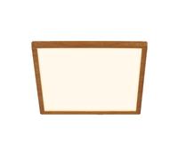 Briloner - Lampada da soffitto a LED a luce indiretta, piatta, luce bianca calda, plafoniera led soffitto, lampada a LED, lampada da soggiorno, pannello a LED, 29x29x3 cm, struttura in legno