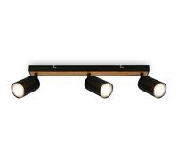 BRILONER - Lampada da soffitto, orientabile, attacco GU10, max. 9 W, plafoniera, lampada, lampada da soggiorno, lampada da cucina, faretto da soffitto, illuminazione da soffitto, 44 cm, legno nero
