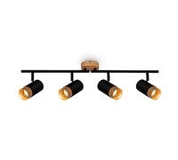 BRILONER - Lampada da soffitto, Plafoniera, Lampada, Applicazione in legno, Girevole, Lampada da soggiorno, Lampada da camera da letto, Lampada da cucina, Legno nero