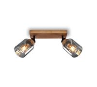 BRILONER - Lampada da soffitto, Plafoniera, Lampada, Vetro fumé, Girevole, Lampada da soggiorno, Lampada da camera da letto, Lampada da cucina, Legno nero