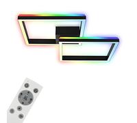 BRILONER - Lampada da soffitto RGB, lampada da soffitto retroilluminata a LED, dimmerabile, temperatura colore regolabile, cornice LED RGB, telecomando, nero