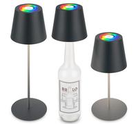 Briloner - Lampada da tavolo 3 in 1 RGBW LED senza fili IP44 con touch, dimmerabile all'infinito, lampada LED, antracite