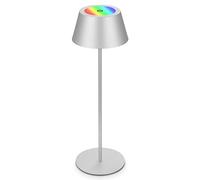 BRILONER - Lampada da tavolo a batteria RGB 2 in 1, touch, luce mobile, lampada da tavolo a LED per esterni, IP44, lampada da tavolo a LED senza fili, color argento