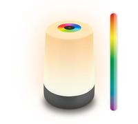 Briloner - Riffle lampada da terra senza fili IP44 touch, dimmerabile, funzione memoria, piantana a batteria, Bianco Caldo, RGB, vincitore del German Design Award 2025, 19x124cm, 13 cm, Nero