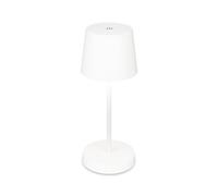 BRILONER - Lampada da tavolo a LED senza fili, lampada da comodino dimmerabile touch, lampada da scrivania, ricaricabile, a batteria, IP44, USB-C, luce bianca calda, 2,6W, 150lm, 105x260mm, bianco