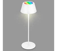 BRILONER - Lampada da tavolo a LED wireless, lampada da comodino RGB touch, lampada da scrivania, lampada da tavolo per esterni e interni, USB-C, luce bianca calda e luce colorata, bianco