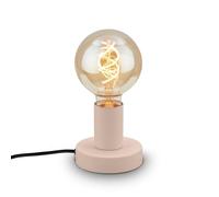 BRILONER - Lampada da tavolo con interruttore a cavo, look retrò, attacco E27, lampada da comodino, lampada da scrivania, lampada da lettura, lampada comodino camera da letto, 10 x 9 cm, beige