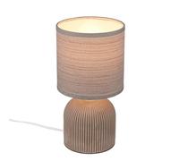 BRILONER - Lampada da tavolo con paralume in tessuto, interruttore a cavo, base in ceramica, lampada, lampada da comodino, lampada da tavolo, lampada decorativa, 15x28 cm (DxH), marrone