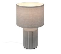 Briloner - Lampada da tavolo con paralume in tessuto, interruttore a cavo, base in ceramica, lampada camera da letto, lampada, lampada soggiorno, lampada da comodino, 22x37,5 cm (PxH), grigio