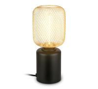 BRILONER - Lampada da tavolo con rete metallica, interruttore a cavo, attacco E27, lampada da comodino, lampade da comodino, lampada comodino camera da letto, 10 x 25 cm, oro