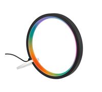 BRILONER - Lampada da tavolo LED con telecomando, dimmerabile, RGBIC, funzione musicale, timer, anello luminoso a LED, lampada da comodino, lampada da scrivania, lampade da comodino, 20x20 cm, nero