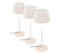 Briloner - Lampada da tavolo LED con touch, dimmerabile, bianco caldo, bordo luminoso, comodino, scrivania, 14,3x36 cm, bianco antico (Confezione da 3)