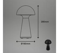 LAMPADA TAVOLO RICARABILE TOUCH NERA 300 LUMEN