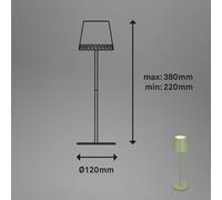 Briloner Lampada da tavolo LED Kiki, verde lime, IP44, 3.000K Briloner