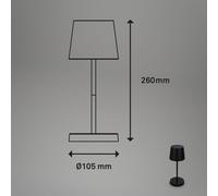 Briloner Lampada da tavolo LED Piha con batteria ricaricabile, nero Briloner