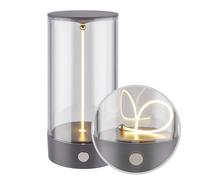 BRILONER - Lampada da tavolo LED senza fili con controllo touch a 4 livelli, filamento, luce bianca calda, ricarica USB-C, lampada da comodino, lettura, LED, lampada a batteria, 7x14,5 cm, antracite