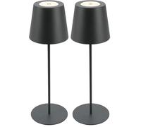 Briloner - Lampada da tavolo LED senza fili con touch, dimmerabile a passi, regolabile in altezza, lampada da comodino, lettura, campeggio, ricaricabile, esterno, 36x10,5 cm, antracite