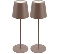 Briloner - Lampada da tavolo LED senza fili con touch, dimmerabile a passi, regolabile in altezza, lampada da comodino, lettura, campeggio, ricaricabile, esterno, 36x10,5 cm, sabbia umbra