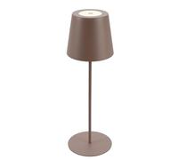 Briloner - Lampada da tavolo LED senza fili con touch, ricaricabile, a batteria, regolabile in altezza, dimmerabile, USB-C, lampada da comodino, lampada da lettura, da esterno, 36x10,5 cm, marrone