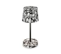 BRILONER - Lampada da tavolo LED senza fili IP44 con touch, dimmerabile a scatti, resistente agli spruzzi, lampada da comodino, lampada da lettura, lampada LED, 26x10,5 cm, motivo teschi