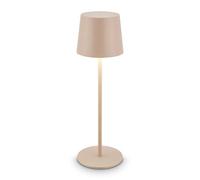BRILONER Lampada da Tavolo LED Ricaricabile Wireless, Touch Dimmer Continuo, 2,6W 120lm 3000K, USB-C, IP44, Batteria Sostituibile, Lampada da Comodino e Esterno, Design Moderno Beige