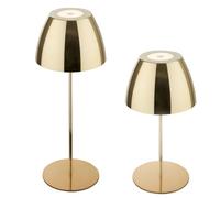 BRILONER - Lampada da tavolo LED senza fili IP44 con touch, lampada da comodino, soggiorno, lampada LED, lampada da tavolo ricaricabile, lampada da comodino, per esterni, 13,5x36 cm (DxH), colore oro