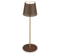 Briloner - Lampada da tavolo senza fili, 2 lampade in 1, lampada comodino dimmerabile, Lampada da Esterno, abat jour da comodino, lampada da tavolo ricaricabile, lampada scrivania, marrone oro