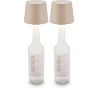 Briloner - Lampada da tavolo senza fili con touch, dimmerabile, USBC, ricaricabile lampada bottiglia, lampada da comodino ricaricabile, lampada da tavolo da esterno, 10,5x11,5 cm, beige