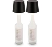 Briloner - Lampada da tavolo senza fili con touch, dimmerabile, USBC, ricaricabile lampada bottiglia, lampada da comodino ricaricabile, lampada da tavolo da esterno, 10,5x11,5 cm, nero