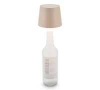 BRILONER - Lampada da tavolo senza fili con touch, dimmerabile, USBC, ricaricabile lampada bottiglia, lampada da comodino ricaricabile, lampada da tavolo da esterno, 10,5x11,5 cm, beige