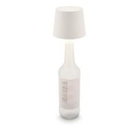 BRILONER - Lampada da tavolo senza fili con touch, dimmerabile, USBC, ricaricabile lampada bottiglia, lampada da comodino ricaricabile, lampada da tavolo da esterno, 10,5x11,5 cm, bianco