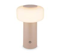 BRILONER - Lampada da tavolo senza fili IP44 con touch, dimmerabile, batteria ricaricabile e sorgente luminosa intercambiabile, lampada da tavolo da esterno, 13 x 20,6 cm, beige