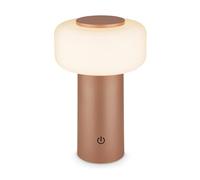 Briloner - Lampada da tavolo senza fili IP44 con touch, dimmerabile, batteria ricaricabile e sorgente luminosa intercambiabile, lampada da tavolo da esterno, 13x20,6 cm, marrone