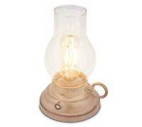 BRILONER - Lampada da tavolo senza fili IP44 con touch, dimmerabile, batteria sostituibile, lampada da scrivania senza fili, lampada da tavolo da esterno, 10,5x17,5 cm, beige-lavorato a mano