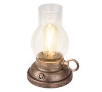 BRILONER - Lampada da tavolo senza fili IP44 con touch, dimmerabile, batteria sostituibile, lampada da tavolo da esterno, 10,5x17,5 cm, bronzo-artigianato