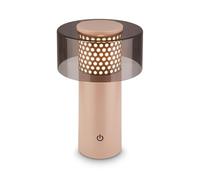 BRILONER - Lampada da tavolo senza fili IP44 con touch, dimmerabile, luce bianca calda, lampada da scrivania senza fili, lampada da comodino ricaricabile, 13x20,5 cm, antracite-beige